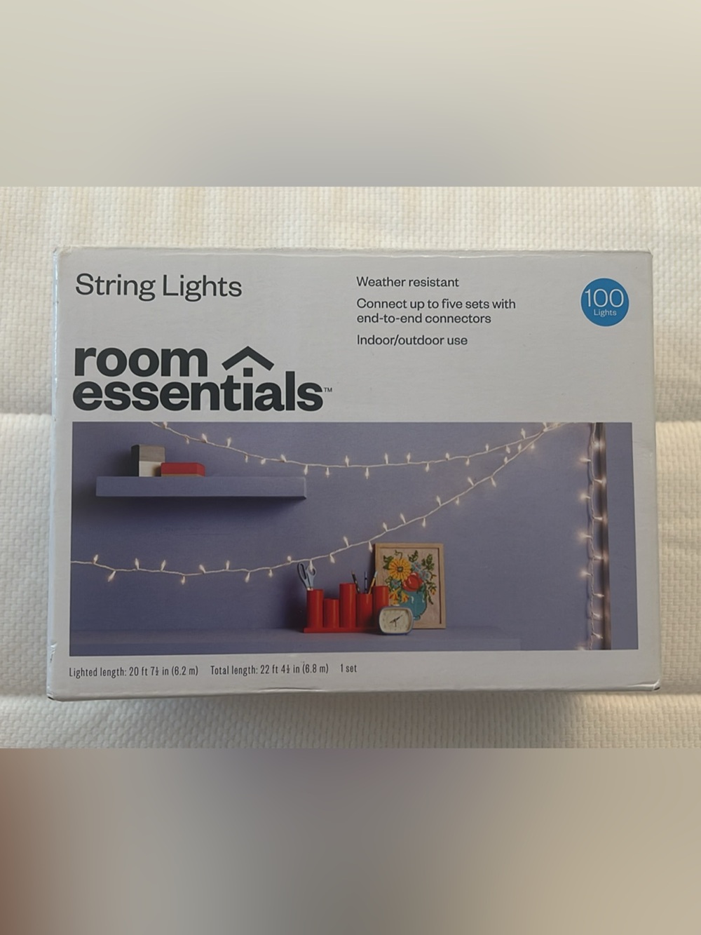 Room Essentials White String Lights - Mini Warm White Bulbs